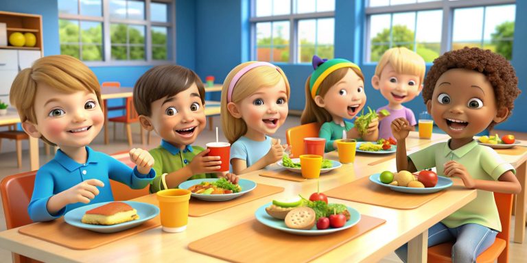 happy-school-season-kids--eating-lunch--3d